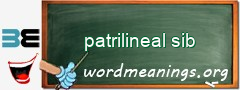 WordMeaning blackboard for patrilineal sib